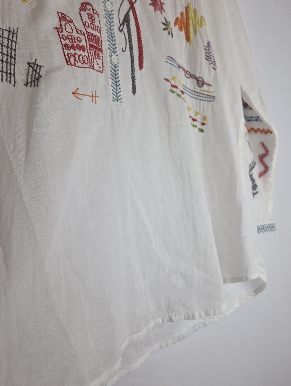 Pete & Greta Johnny Was Travel Gauze Cotton Embroidered Boho Tunic Blouse - Picture 7 of 13